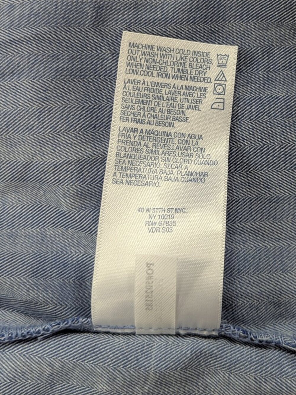 Nautica Men's Bath Robe 100% Cotton Blue Chambray Sz S/M - Picture 13 of 13